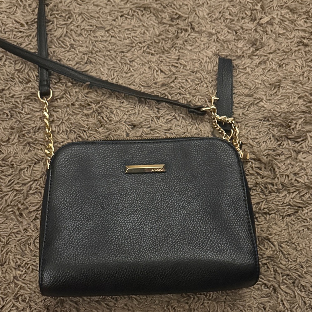 Aldo Black and Gold Crossbody Bag